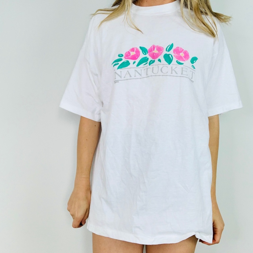 Vintage Nantucket single stitch white tee shirt L - Picture 2 of 7